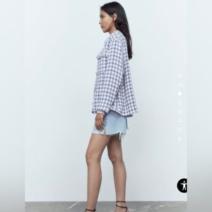 Zara Pearl Button Textured Overshirt